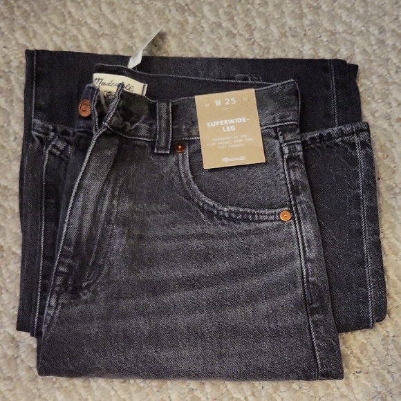 Madewell Superwide-Leg Dark Gray Jeans - Picture 1 of 1